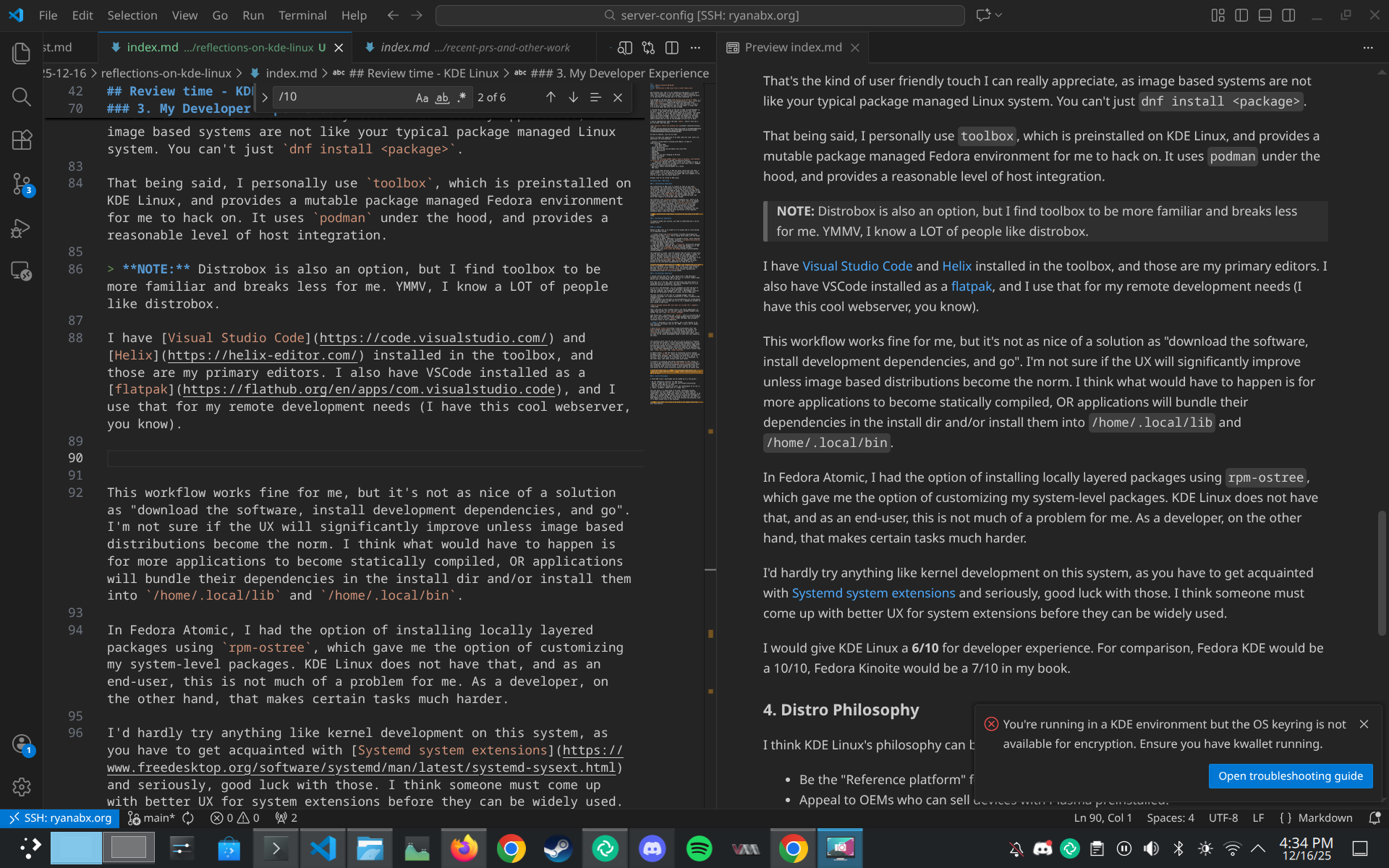 Writing this blog post on my webserver over SSH